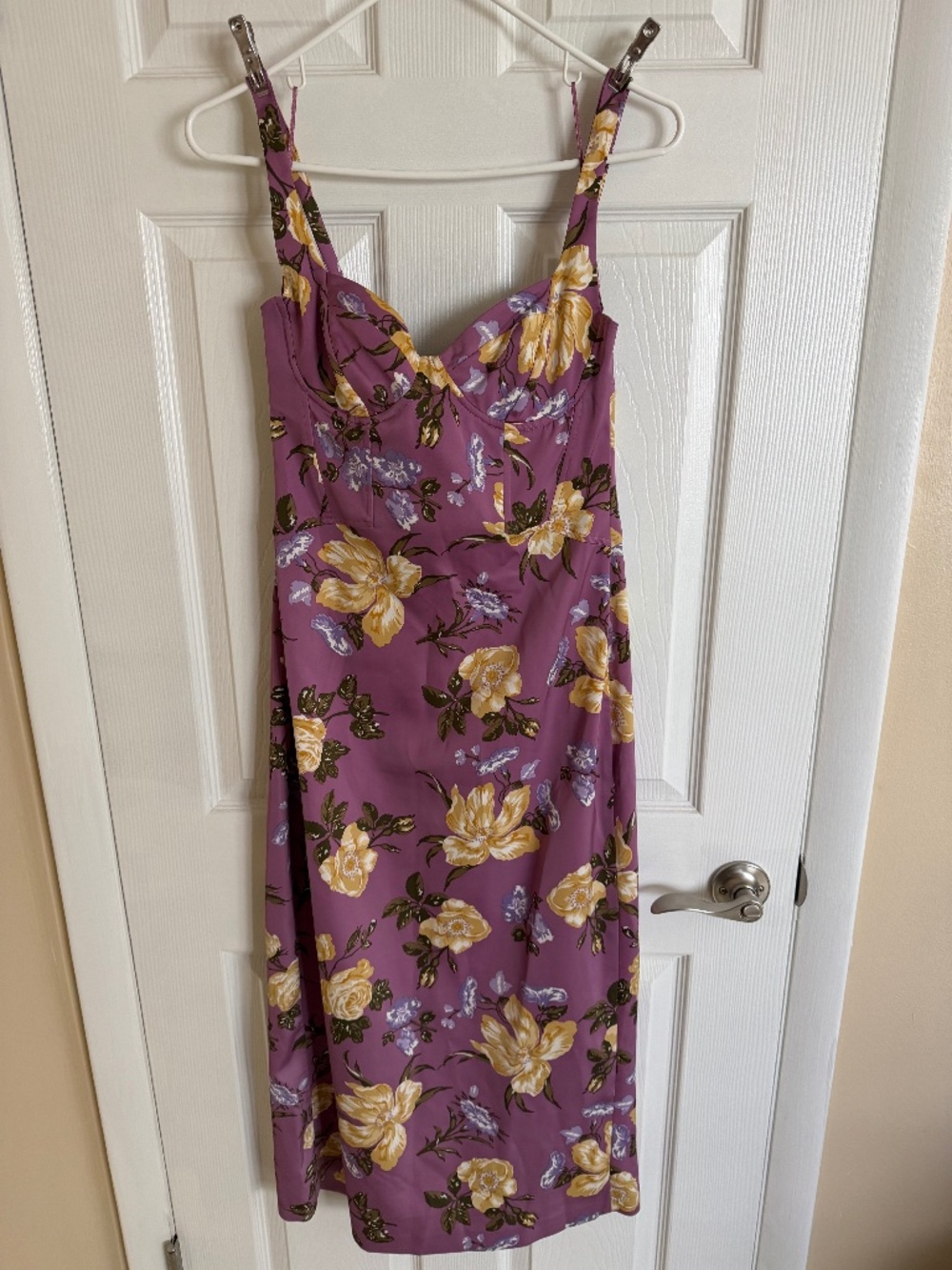 Purple flowered midi dress (medium)